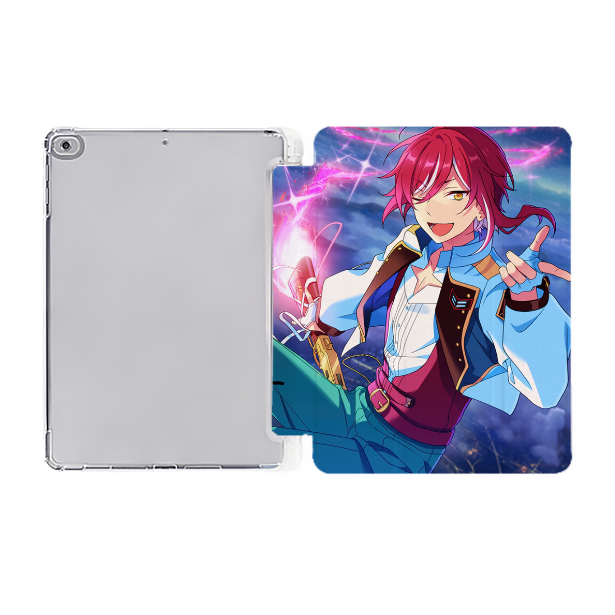 （画像用） あんさんぶるスターズ! Ensemble Stars IPad ケース ペン収納付き 三つ折りスタンド PUレザー×シリコン 対応機種9.5/10.5/10.9インチ